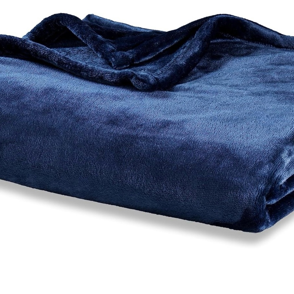 Berkshire Blanket Classic VelvetLoft® Solid Throw Blanket, Dress Blues, 50x60